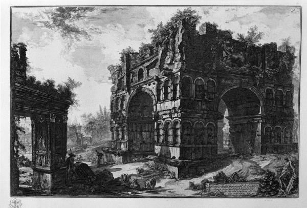 De Januspoort in Rome, een ets van Giovanni Battista Piranesi (1756)