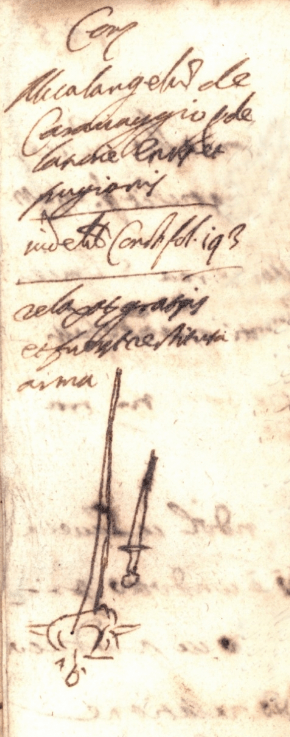 Origineel document met Caravaggio's handtekening