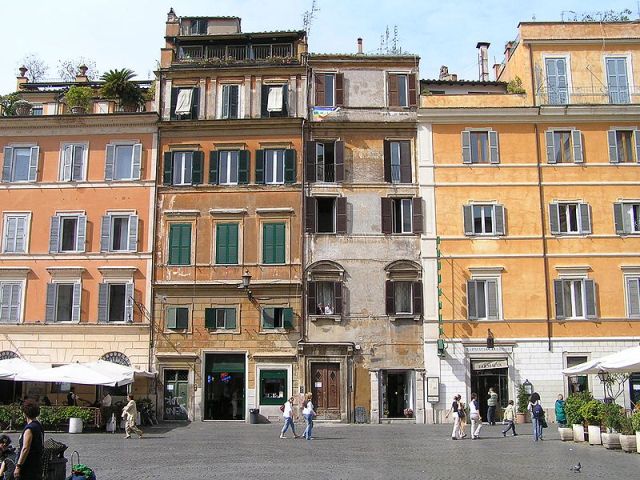 Piazza di Santa Maria in Trastevere, het hart van de wijk Trastevere (Foto: Wikimedia)